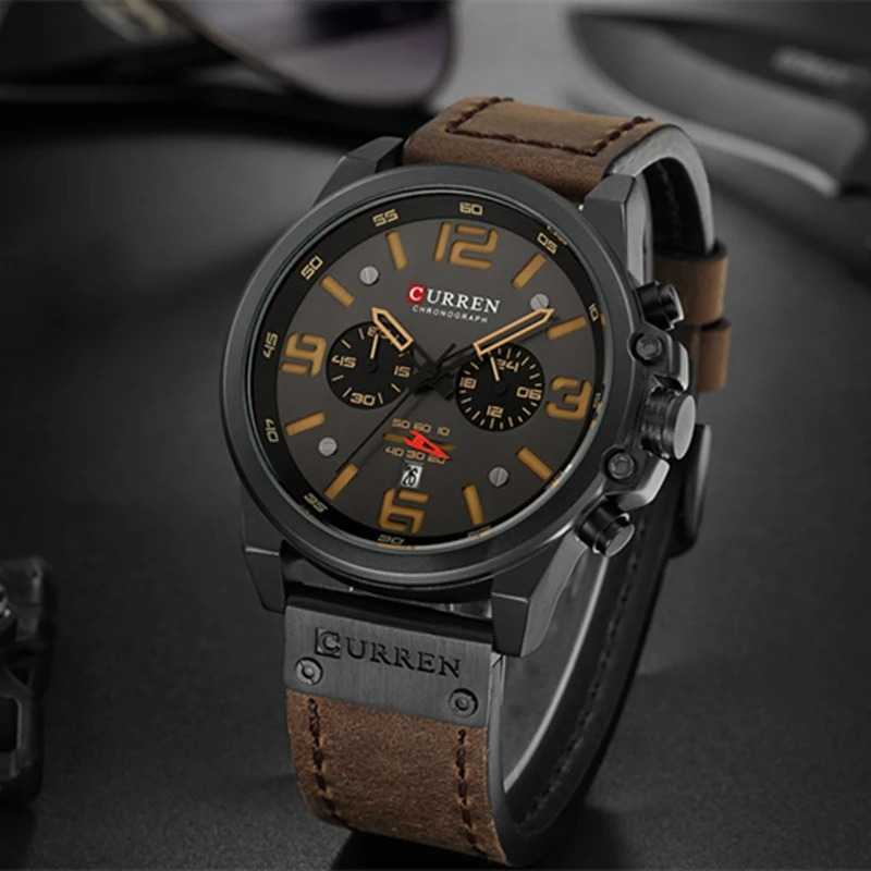 Solar Powered Watch - CURREN 8314 Men's Business Leather Strap