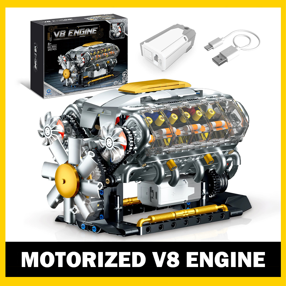 Watch V8 - 692 PCS MOC Technical Motorized V8