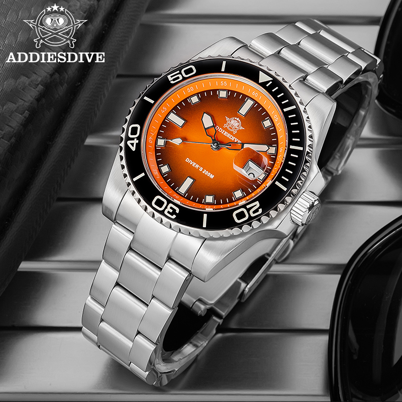 Solar Powered Watch - ADDIESDIVE Men's Watch Quartz Stainless Steel