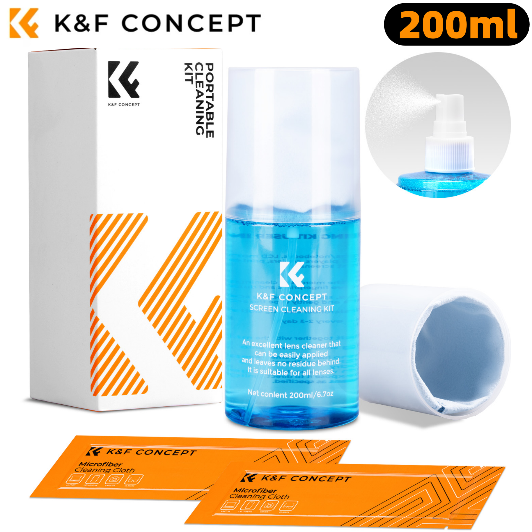 Watch Polishing Cloth - K&F CONCEPT 200ML Screen Cleaner Spray
