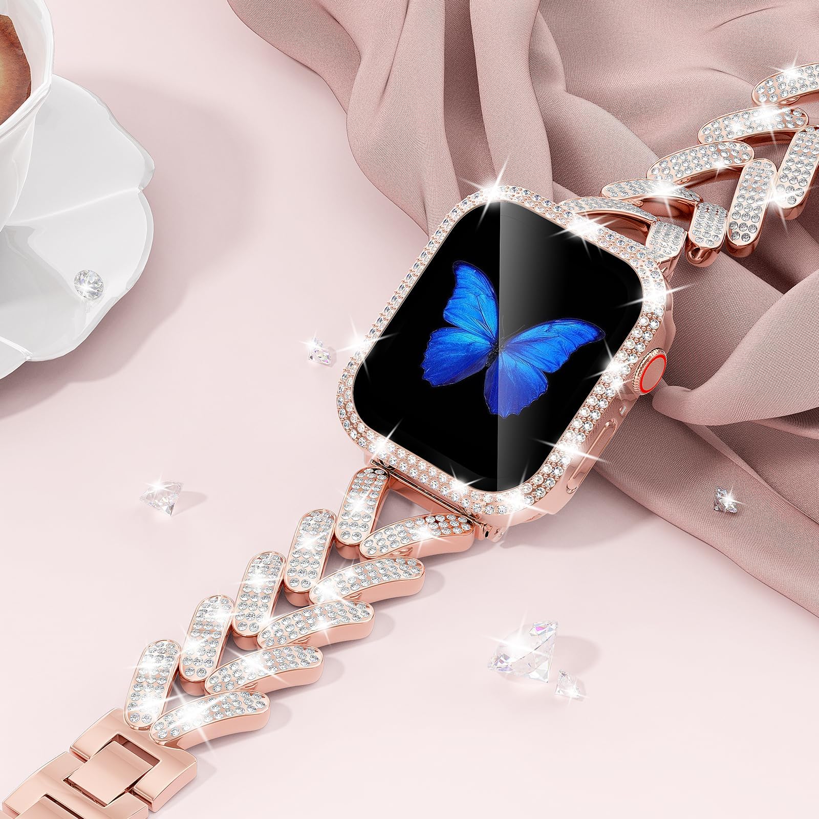 Bling Band for Apple Watch Str – Smartwatch Slim Watches For Men Bewertung und Preis