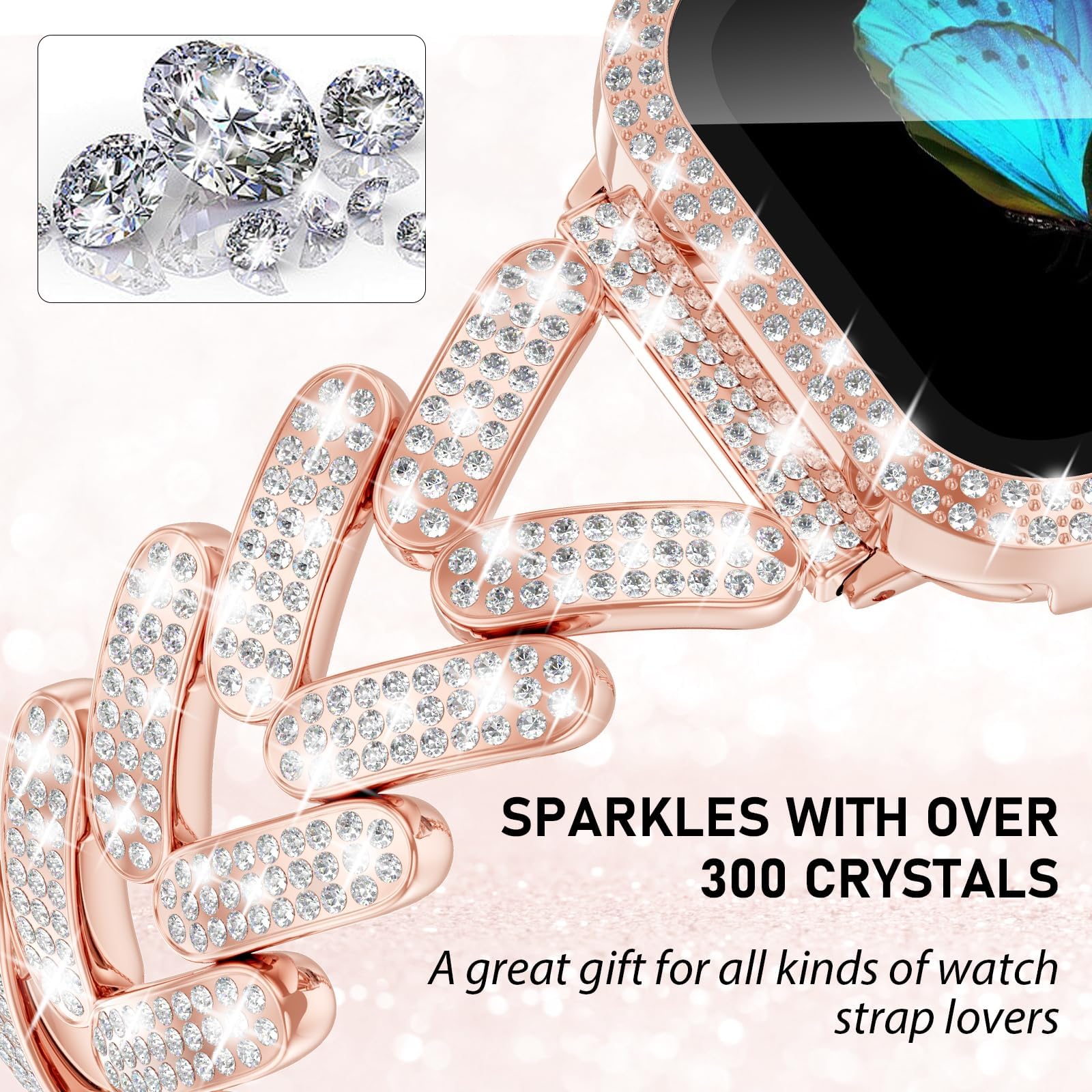 Bling Band for Apple Watch Str – Smartwatch Slim Watches For Men Bewertung und Preis