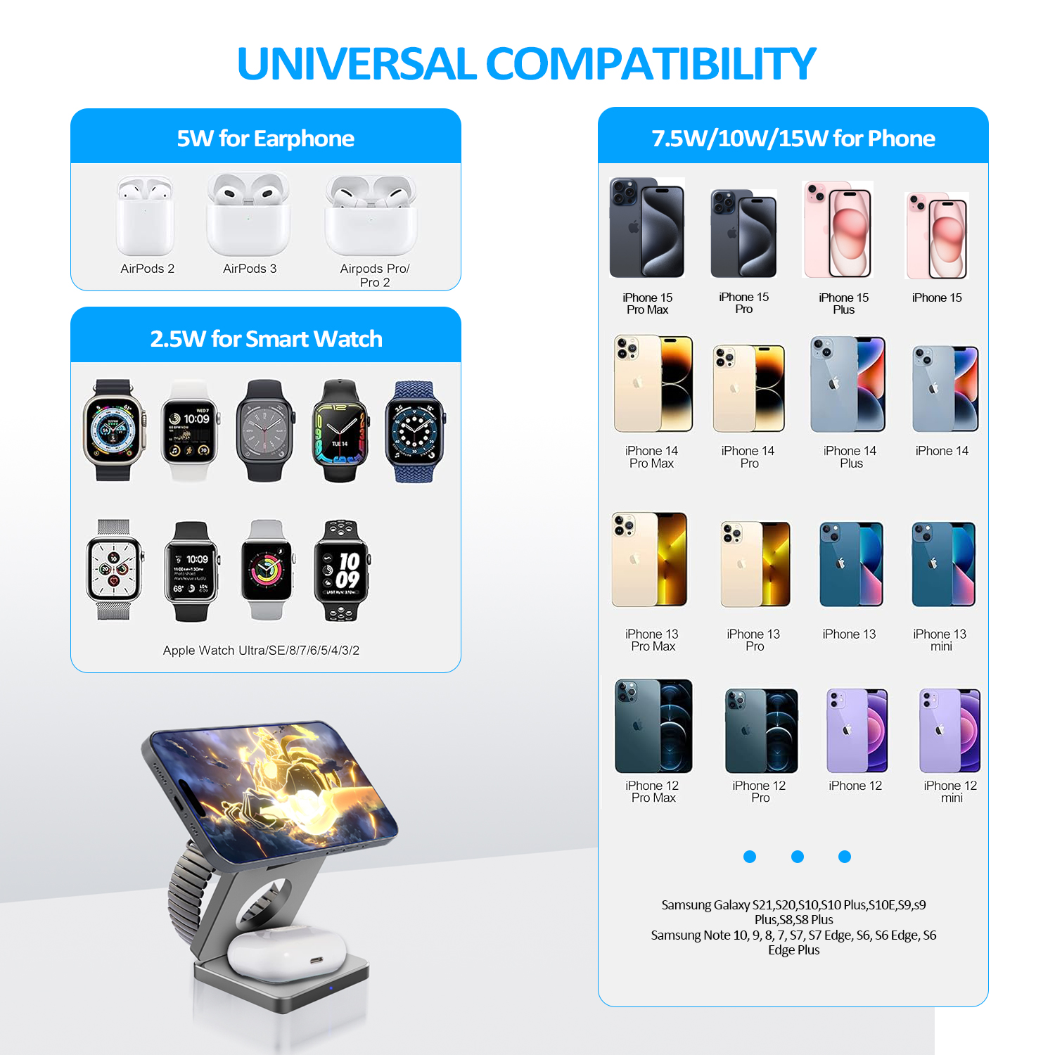 15W 3 in 1 Magnetic Wireless C – Smartwatch Phone Watches Bewertung und Preis