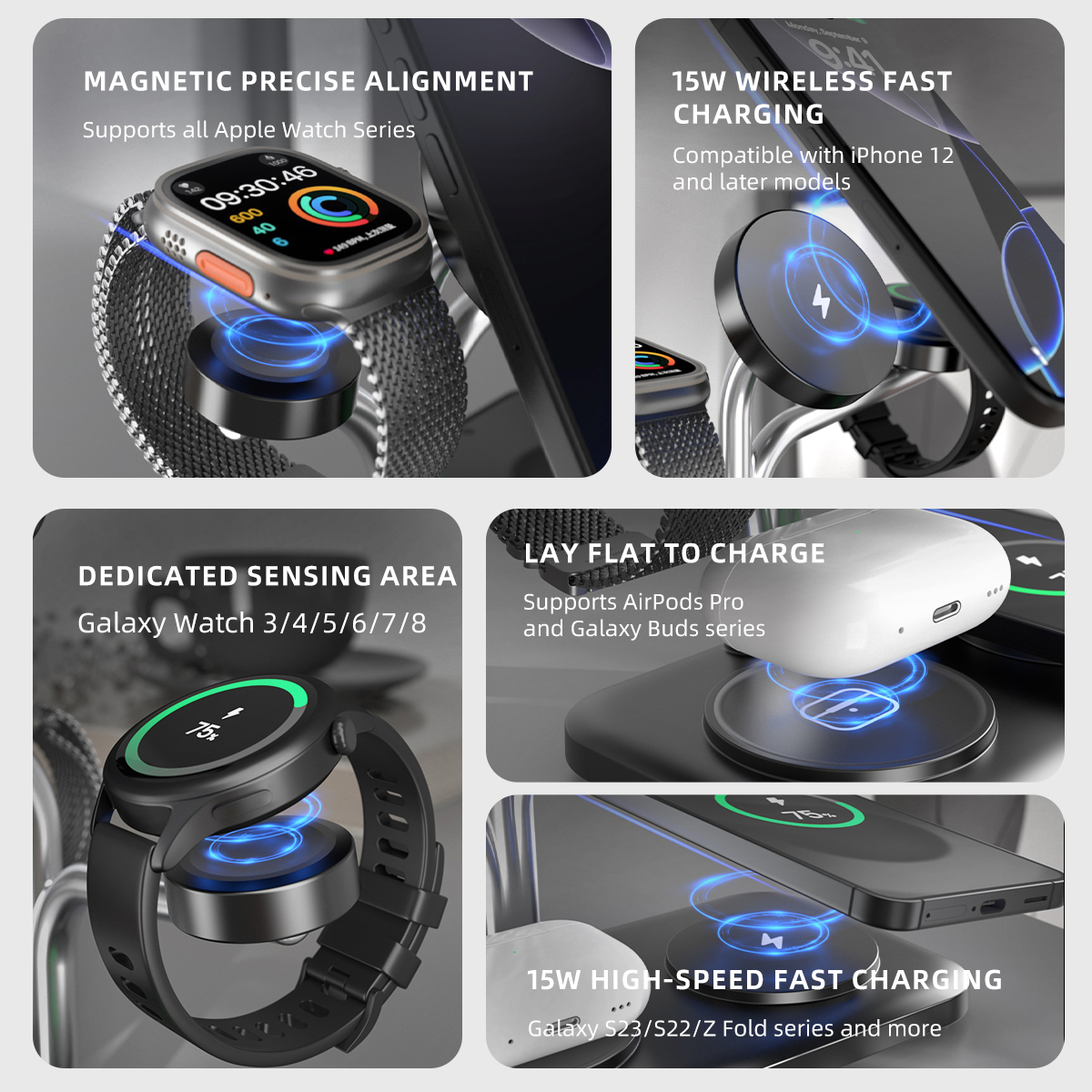 5 IN 1 Magnetic Wireless Charg – Smartwatch Phone Watches Bewertung und Preis