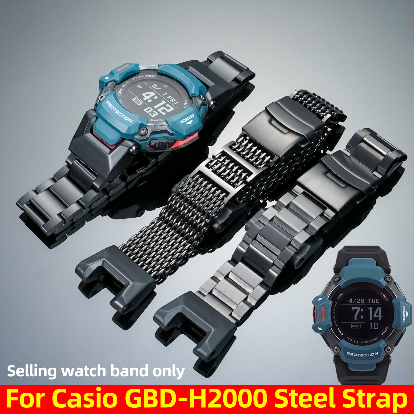 10 style Black steel Strap For – Smartwatch Casio Watches For Men Bewertung und Preis