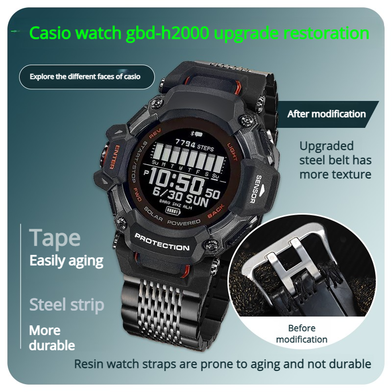 10 style Black steel Strap For – Smartwatch Casio Watches For Men Bewertung und Preis
